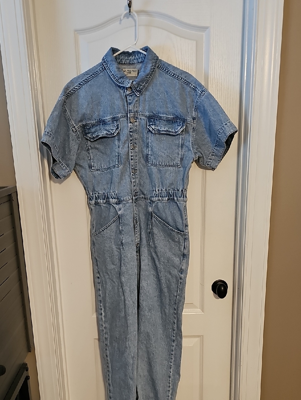 We The Free Light Blue Denim Jumpsuit Romper